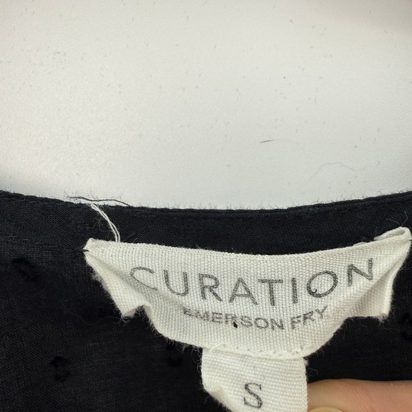 Emerson Fry Swiss Dot Peasant Blouse Women S Festival Indie Boho Minimalist - Picture 3 of 8